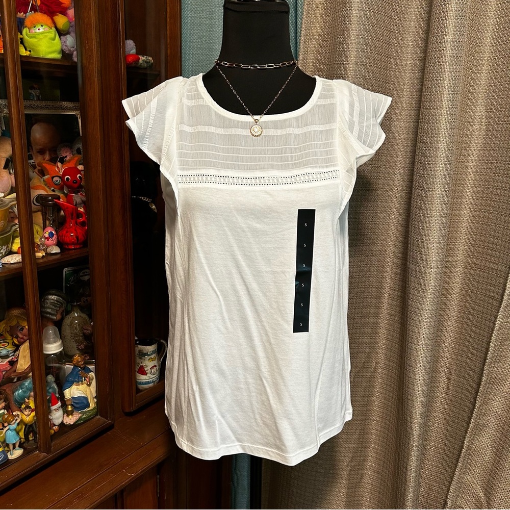 NWT Banana Republic Flutter Sleeve Shell S